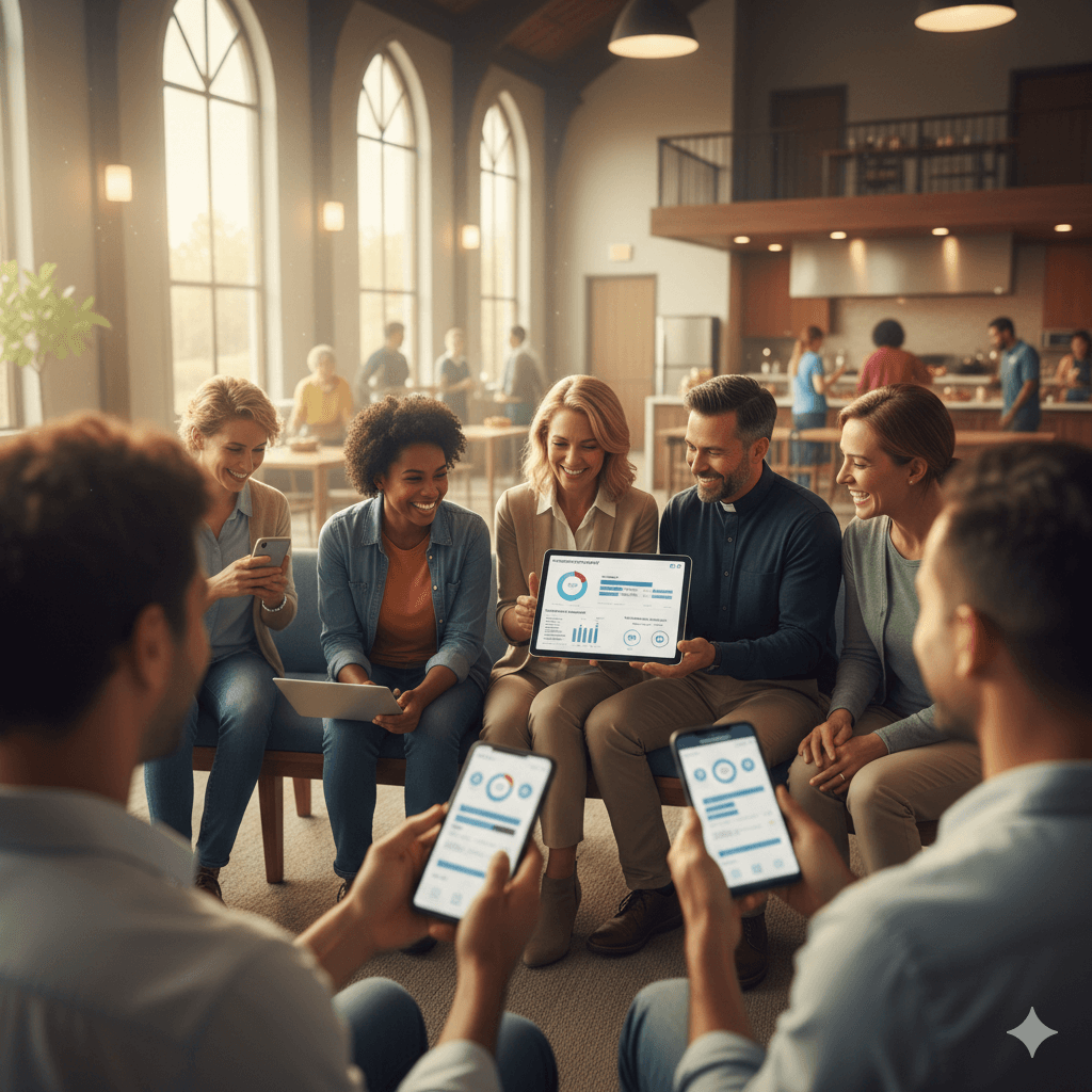 Community and volunteers at a church or nonprofit event